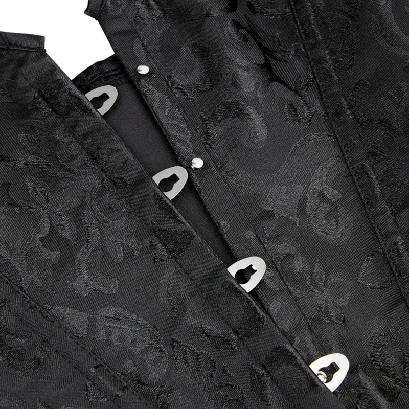 Áo nịt ngực corset có xương cột dây kiểu ngắn in họa tiết hoa tạo hình đồng hồ cát