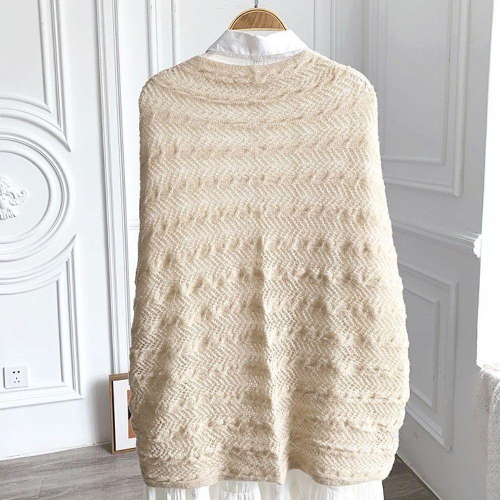 Khăn Choàng Cổ Giả Len Cashmere Đính Nút Đa Năng Thời Trang Thu Đông Cho Nữ