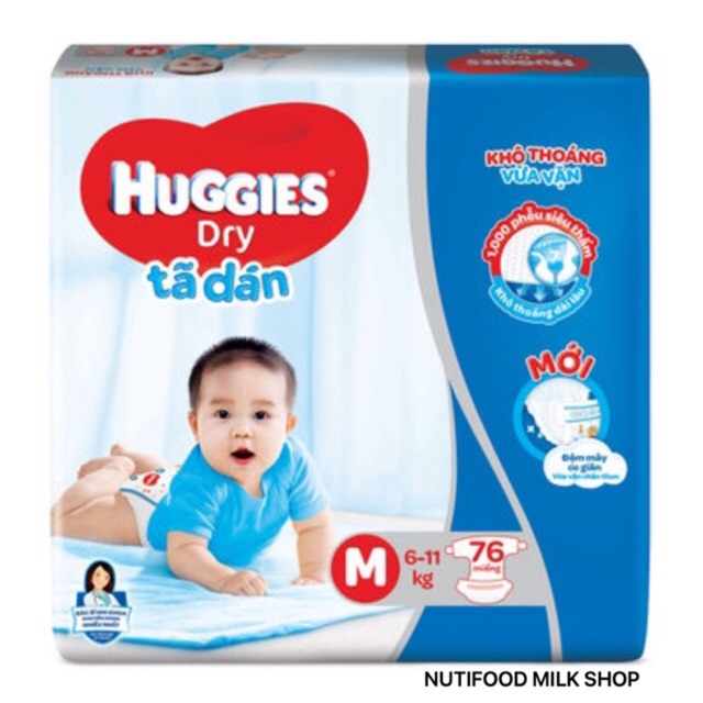 (Mẫu Mơi ) BỈM HUGGIES DÁN L68 / XL 62/XXL56 /M76