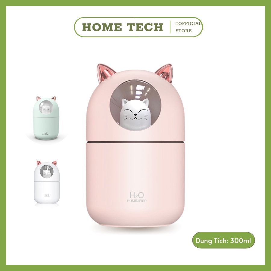 Máy Phun Sương Tạo Ẩm Khuếch Tán Tinh Dầu Hình Mèo Dễ Thương: Phun Tinh Dầu Toả Hương Thơm Cho Phòng Ngủ, Phòng Khách