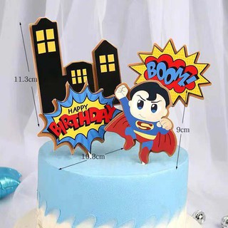 Que cắm bánh sinh nhật Set cắm giấy supper men 2 lớp - trang trí bánh