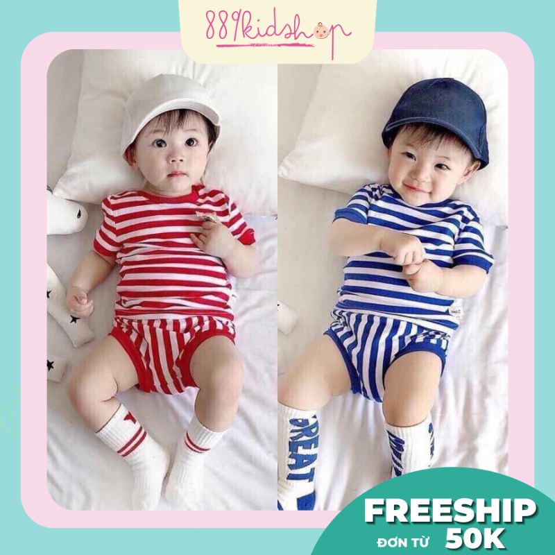 Bộ chip kẻ cho bé 4-15 kg, thiết kế kẻ sọc cho bé năng động khỏe khoắn