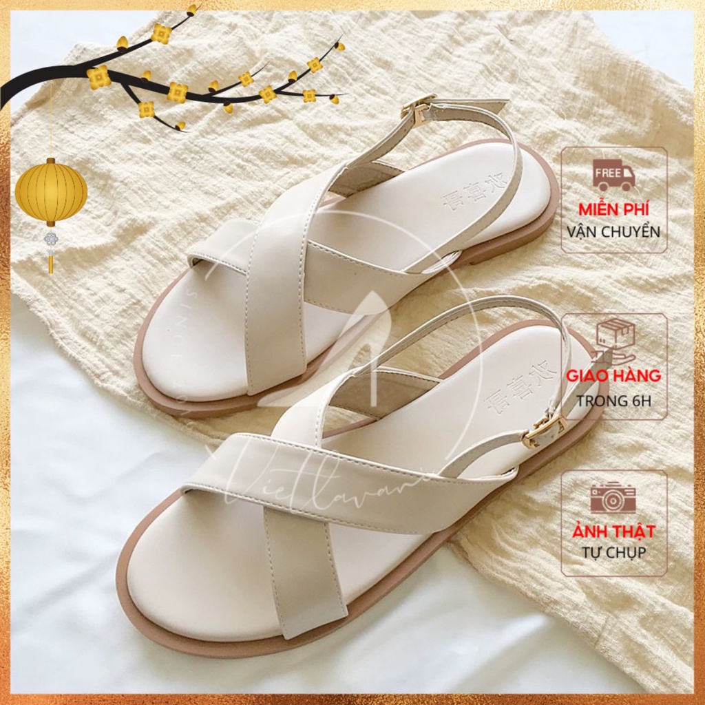 Sandal Nữ Màu Kem Hàng Đẹp Mã L_CS15