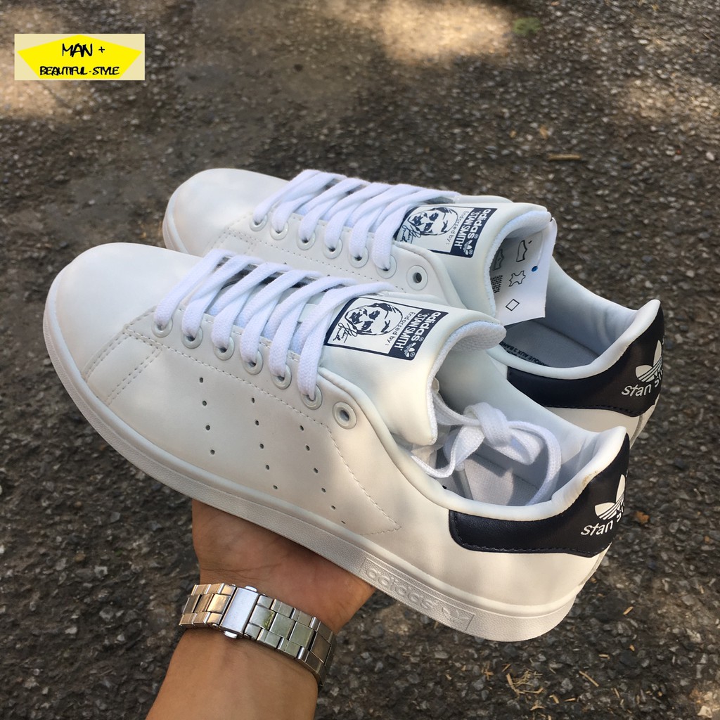 Giày thể thao STAN SMITH trắng gót xanh than