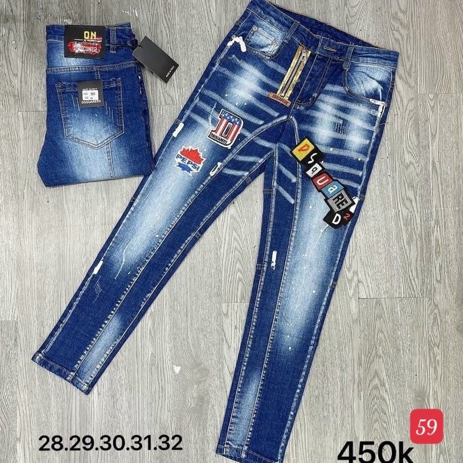 Quần jean nam co giãn 4 chiều, quần bò THÊU dáng ôm chất vải cao cấp CAROLLSTORE MS59