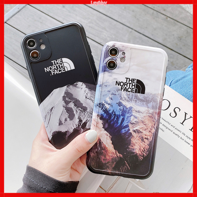 THE NORTH FACE Ốp Lưng Silicone Họa Tiết Núi Tuyết Tự Nhiên Thời Trang Cho Iphone7 / 8 Iphone 7plus / 8plus Iphone X Xs Xr Xsmax Iphone 11 11pro 11promax 12 12pro 12pro Max 12mini