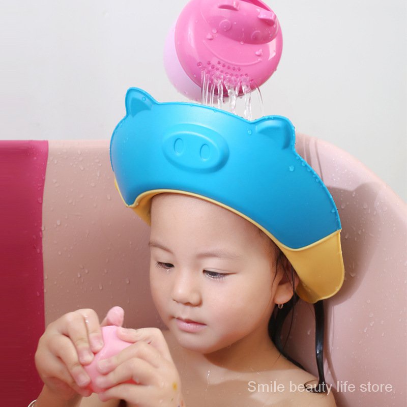 Mũ gội đầu nhựa TPE đàn hồi, cứng cáp, siêu bền và an toàn cho trẻ, hình mèo dễ thương
