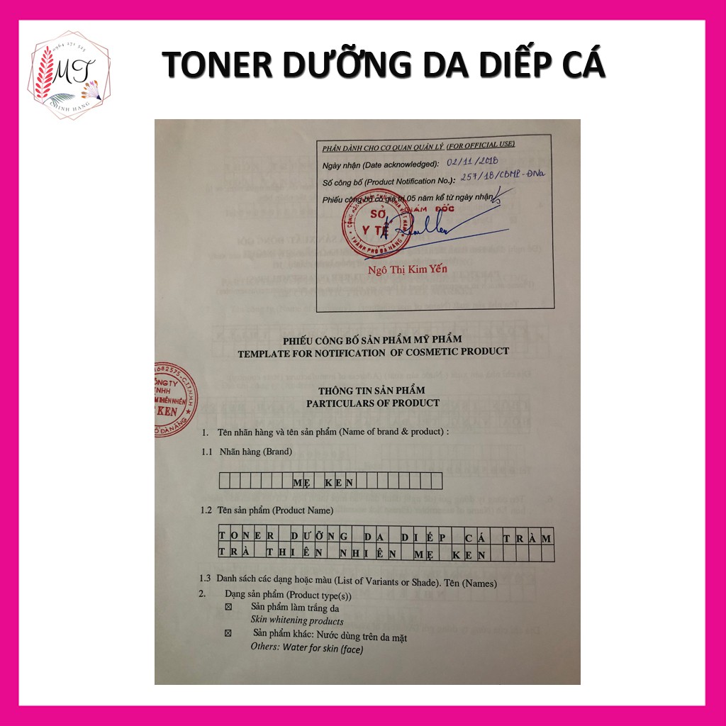 Toner Diếp Cá Se Khít Lỗ Chân Lông Cho Da Mụn Mẹ Ken 100ml - Toner Dưỡng Ẩm Cho Da Dầu, Da Khô Và Da Nhạy Cảm