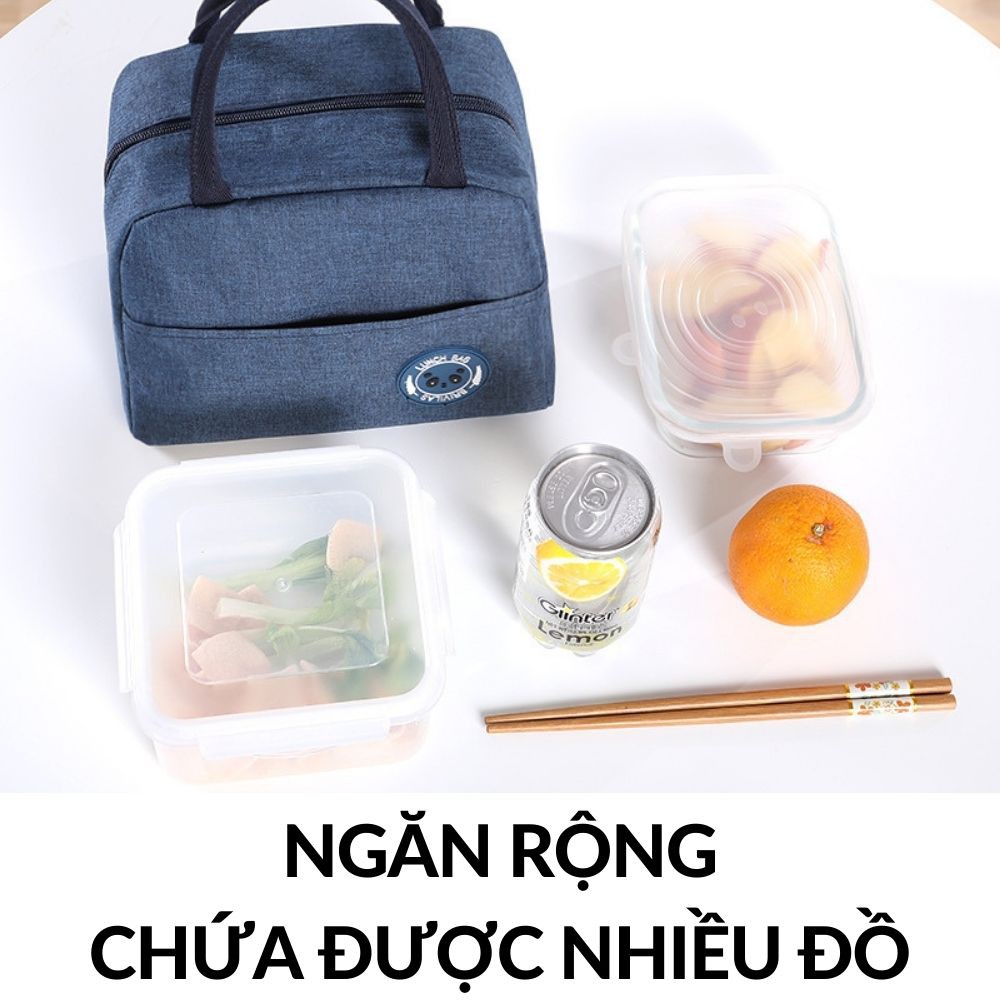 Túi đựng hộp cơm giữ nhiệt khóa kéo có lớp cách nhiệt Trống thấm nước mã 20064 Kami