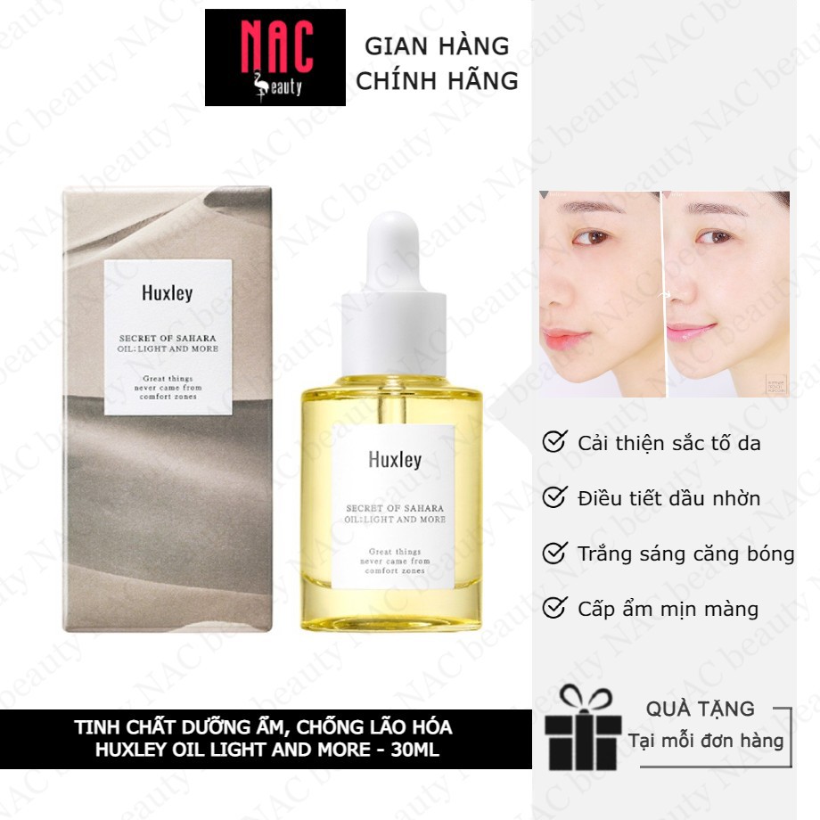Tinh Chất Dưỡng Ẩm, Làm Sáng, Chống Lão Hóa Huxley Oil; Light And More 30ml