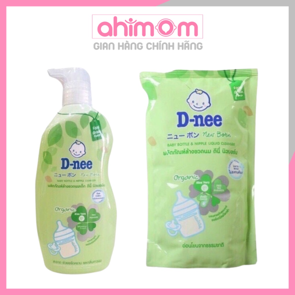 Nước rửa bình sữa - Nước rửa rau củ Dnee Organic Thái lan 600ml mẫu mới - Ahimom