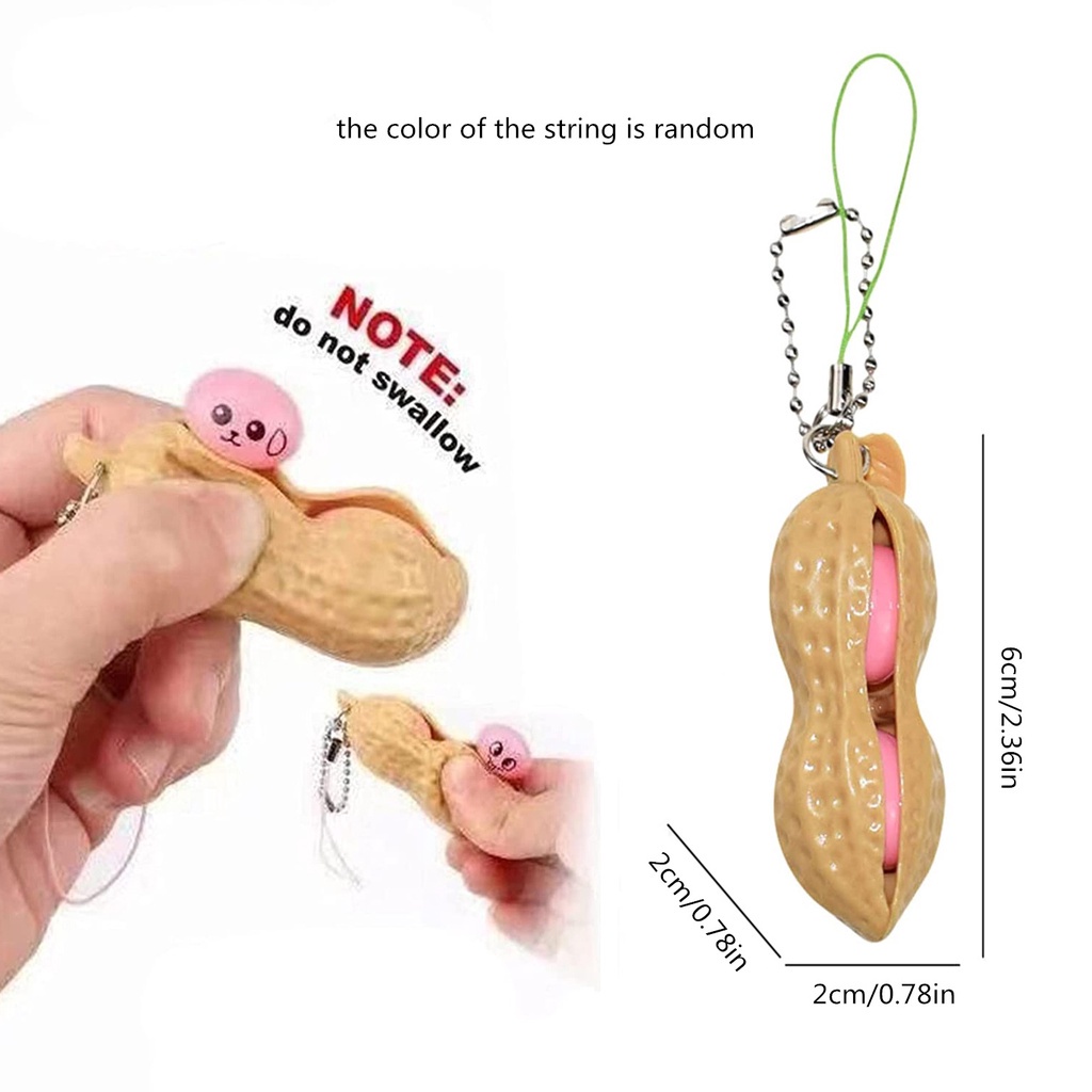 1/3/5/10 Móc Khóa Hình Hạt Đậu Phộng Dễ Thương