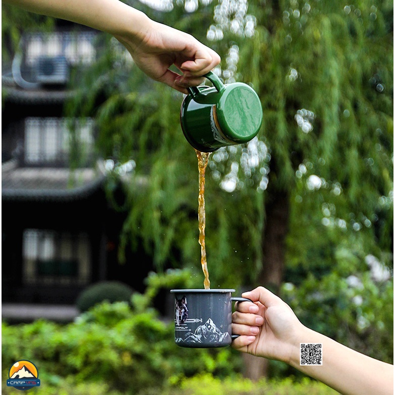 Ly tráng men/ Cốc kim loại tráng men 270ml NURGAZ CAMPOUT  du lịch cắm trại dã ngoại