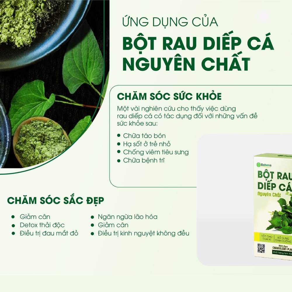 Bột rau diếp cá Behena hộp 50g Sấy lạnh