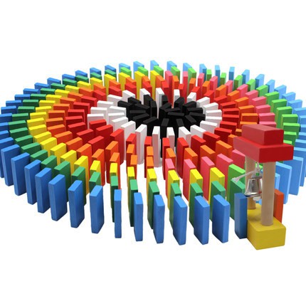 Đồ Chơi Gỗ Domino 12 Màu 120 Miếng