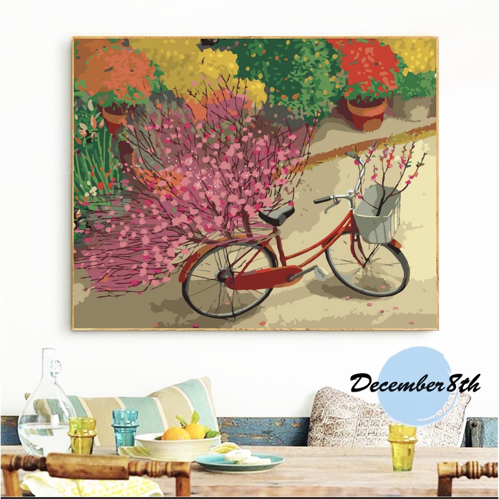 Tranh Sơn Dầu Số Hóa Tự Tô December8th Tết Xưa TX