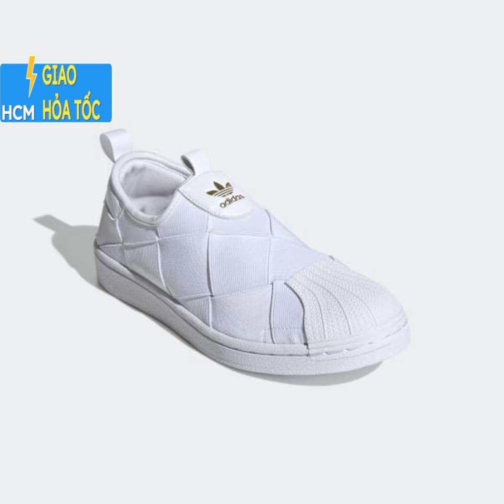 Giày Adidas Superstar Slip On💙Chính Hãng💙 Giày Sục Nữ Adidas Superstar  Allwhite Gold 2021 [FV3186] Simple Sneaker 🌻