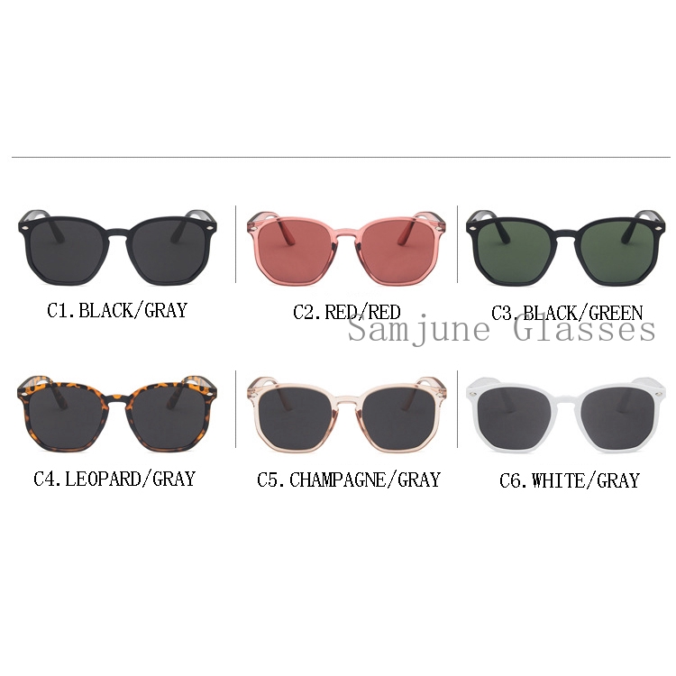 Kính mát Samjune gọng tròn kim loại kiểu dáng cổ điển cho nam và nữ