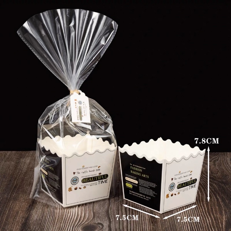 Set 50 hộp đựng bánh cookie kèm túi đựng và dây buộc