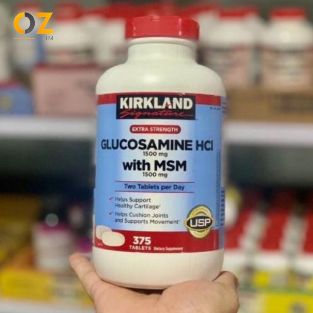 Viên Uống Hỗ Trợ Xương Khớp Kirkland Glucosamine HCL 1500mg With MSM 1500mg Hộp 375 Viên