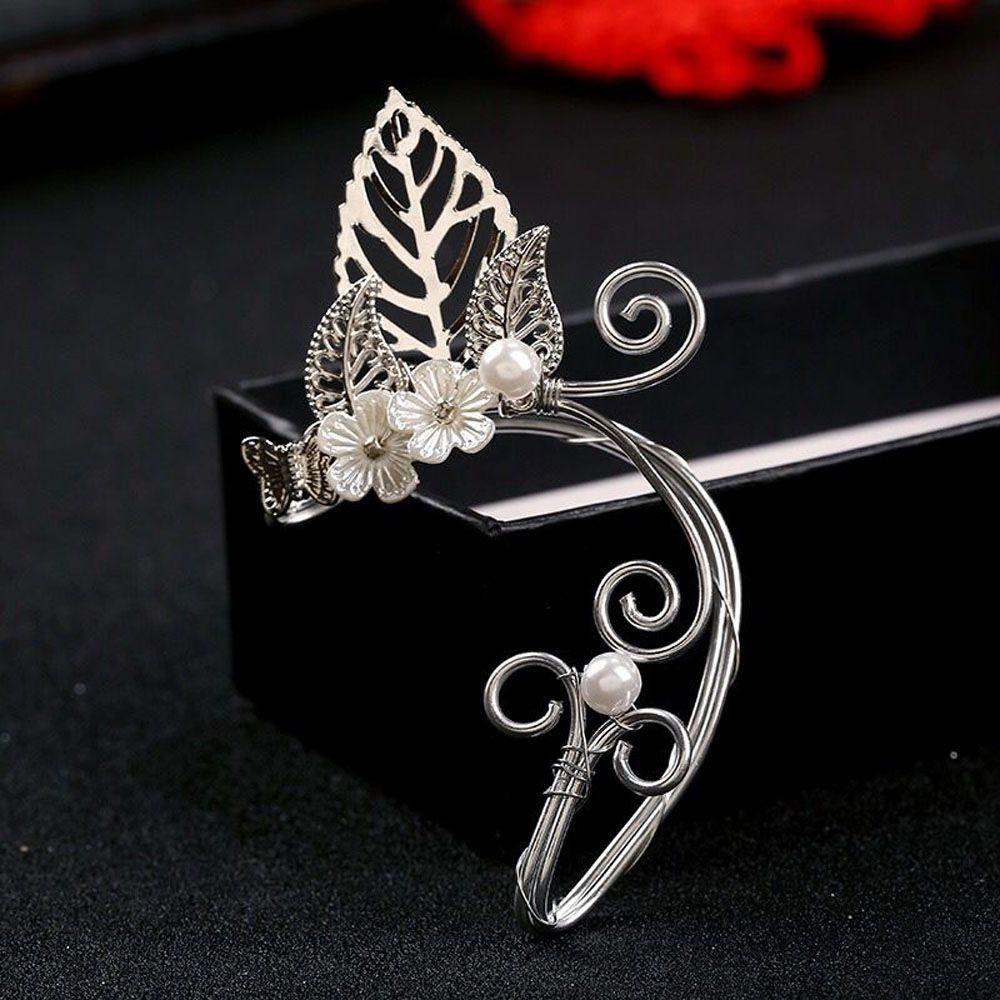 VANES1 Khuyên Vành Tai Hình Hoa Lá Không Xỏ Lỗ Sang Trọng