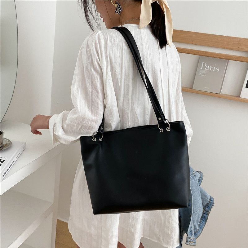 Túi Xách Da Màu Trơn Cỡ Lớn Chống Thấm Nước Thời Trang Cho Nữ