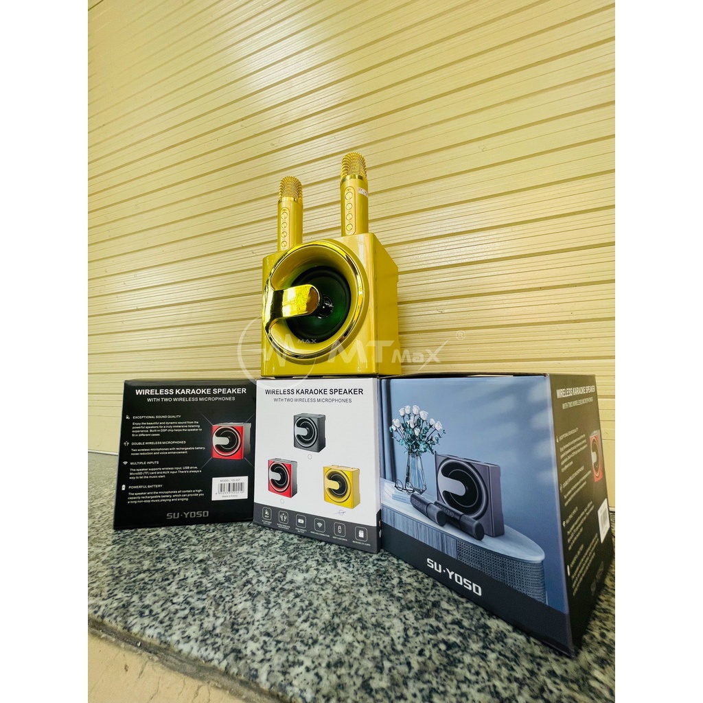 Loa Bluetooth Karaoke YS 207 Tặng Kèm 2 Micro Bản Nâng Cấp YS 203 Có Đèn LeD Siêu Đẹp