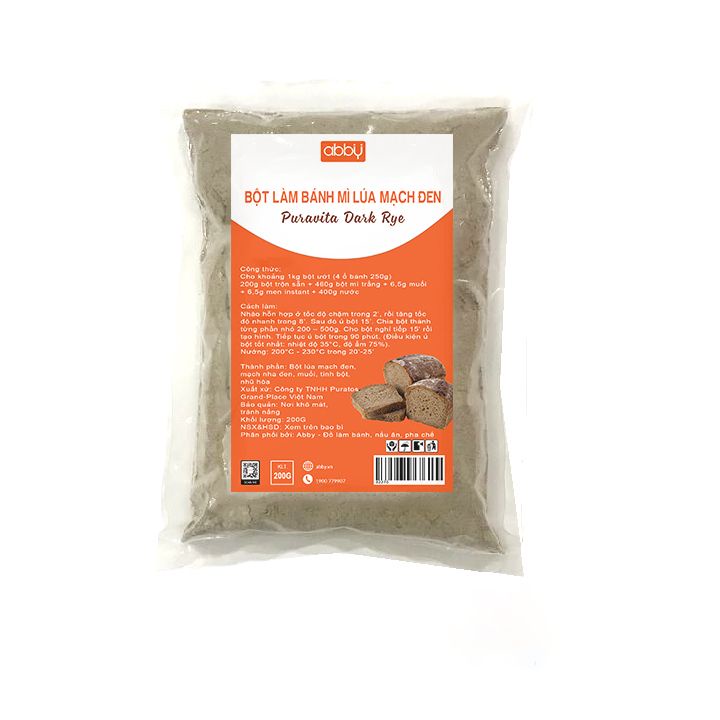 Bột làm bánh mì lúa mạch đen Puratos 200g