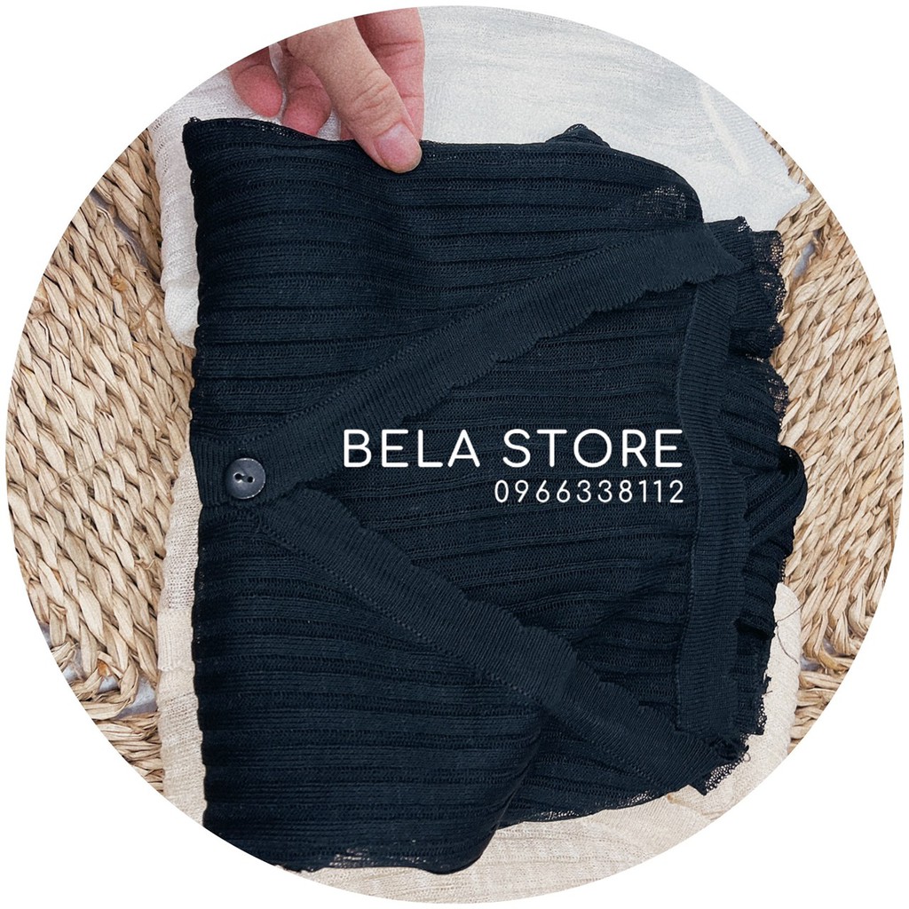 Áo khoác Cardigan len mỏng xinh lắm 3 màu Trắng-Be-Đen (Vieo,ảnh thật)