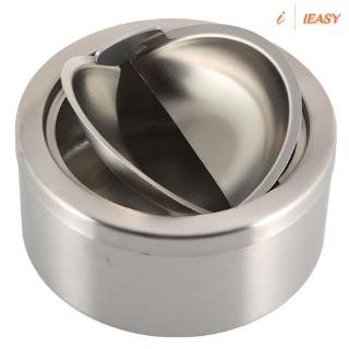 IE❤Home & Living Stainless Steel Cigarette Lidded Ashtray Silver Round Windproof Ashtray with Cover