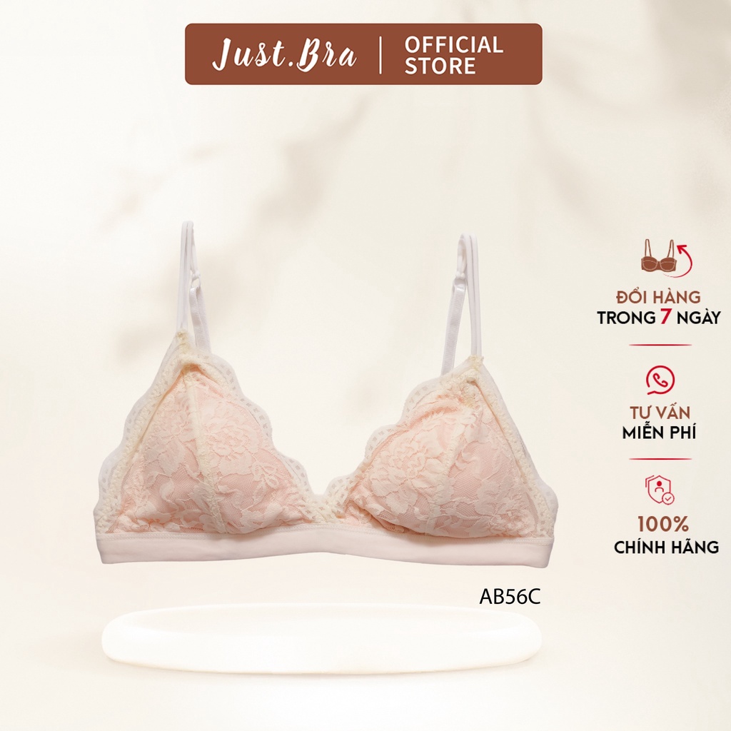 Áo lót ren Just Bra ren mềm, mút mỏng xinh xắn AB56C