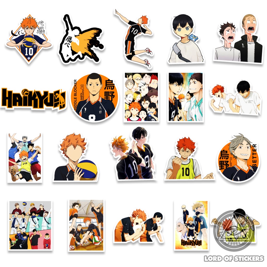 Set 50 Nhãn Dán Haikyuu Sticker Hoạt Hình Vua Bóng Chuyền Anime Manga Chống Thấm Nước Trang Trí Mũ Bảo Hiểm, Laptop, Sổ