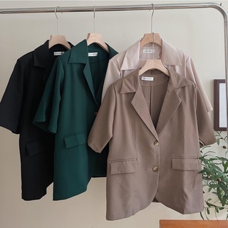 Áo blazer cộc tay chất dày dặn lên form chuẩn HM590