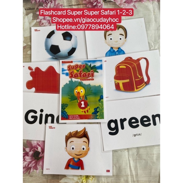 FLASHCARDS SUPER SAFARI 1,2,3,- thẻ A5 ép plastics