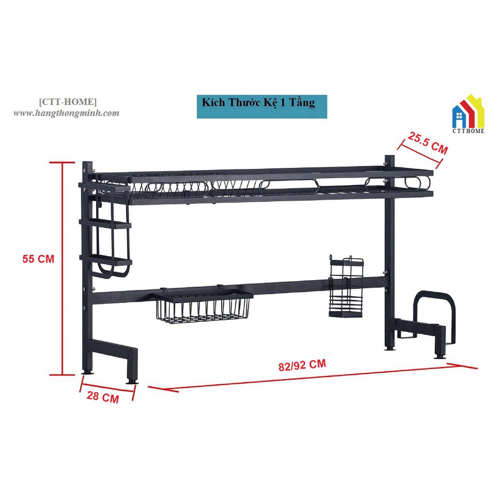 Kệ Tủ Úp Chén Đĩa Bát Trên Bồn Rửa Đa Năng - Siêu Cứng Chắc - Chống Gỉ Sét - Bảo Hành 2 Năm