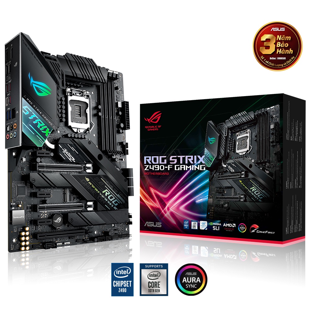 Mainboard ASUS Rog Strix Z490-F Gaming (Intel Z490 | LGA 1200 | ATX | 4 khe Ram DDR4 | 2 LAN 2.5Gb)