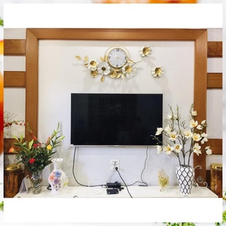 Đồng hồ treo tường, đồng hồ trang trí decor mai vàng mã a5