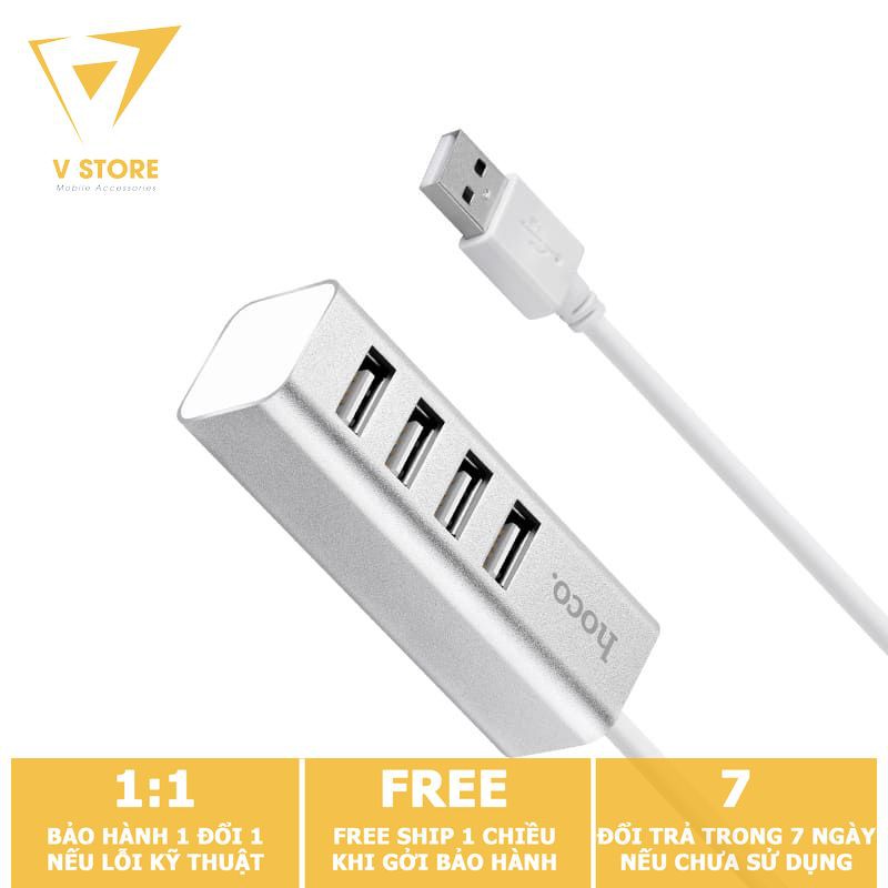 HUB BỘ SẠC CHIA 4 CỔNG USB 2.0 HOCO HB1 TỐC ĐỘ CAO - DÀI 80MM [HOCO ĐÀ NẴNG]