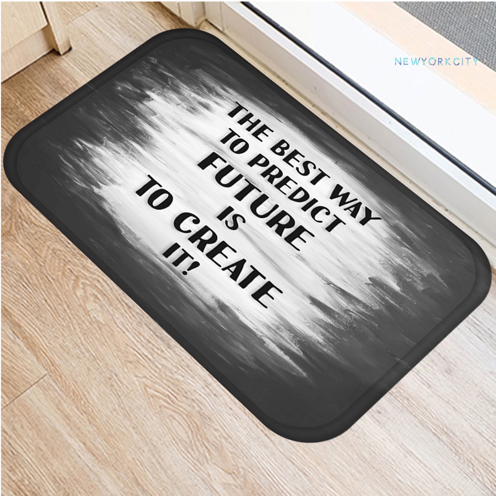 Thảm lót cửa chùi chân Chống Trượt In Câu Tục Ngữ Tiếng Anh Phong Cách Vintage