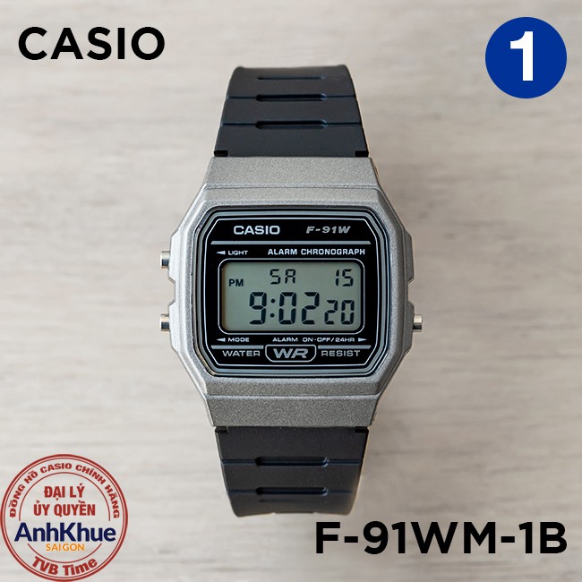 Đồng hồ unisex dây nhựa Casio Standard chính hãng Anh Khuê F-91 Series