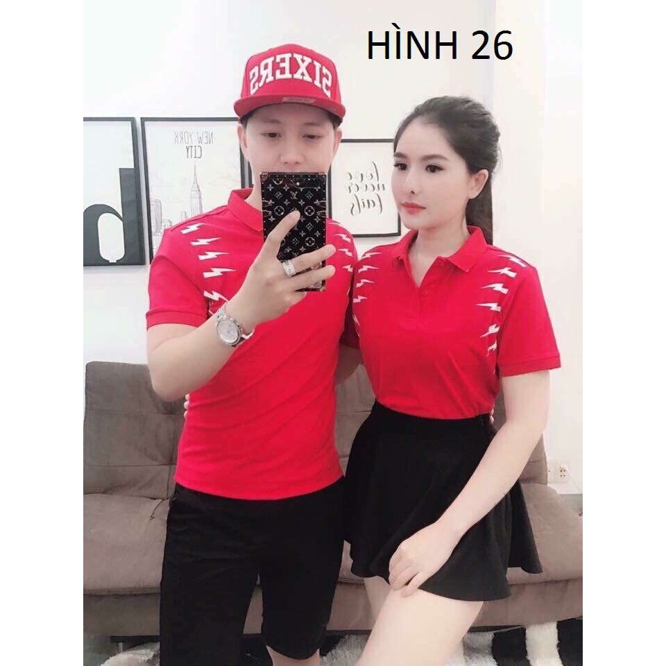 Áo thun cặp phối hình hai bên tay hàng đẹp - AT026