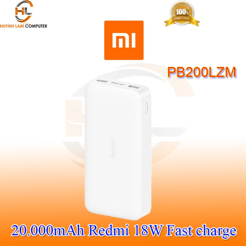 Pin sạc dự phòng 20000mAh Xiaomi Redmi PB200LZM (VXN4285GL) 18W sạc nhanh 2 thiết bị cùng lúc