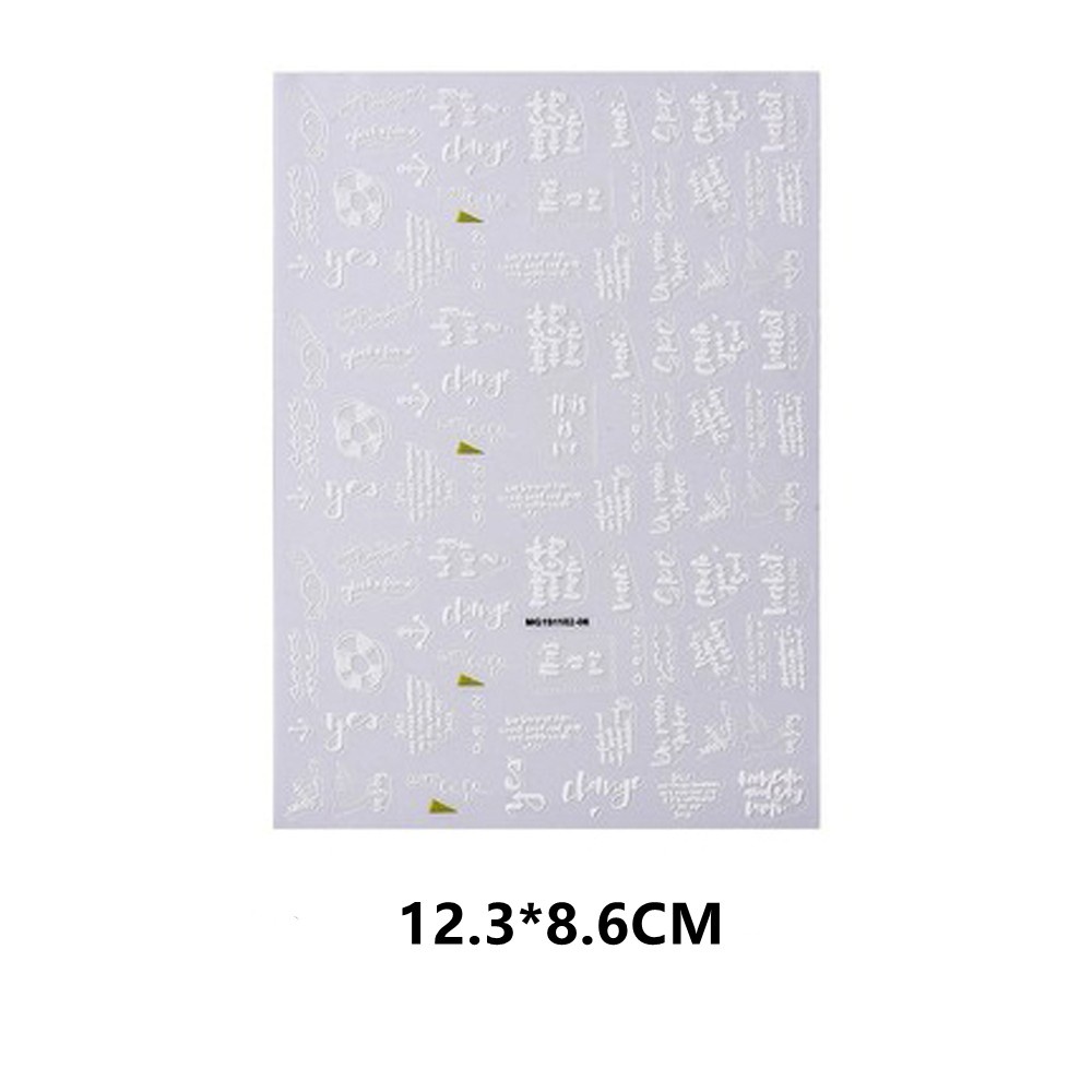 [Hàng mới về] Sticker móng tay giả họa tiết chữ tiến Anh 3D sành điệu đơn giản cho nữ
