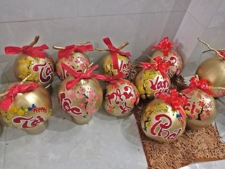 Dừa thư pháp