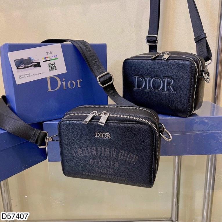 Túi hộp Đeo Chéo Nam da Dior thêu chữ SPF FullBox cao cấp - Túi Đeo Chéo DIO đẹp cho nam và nữ