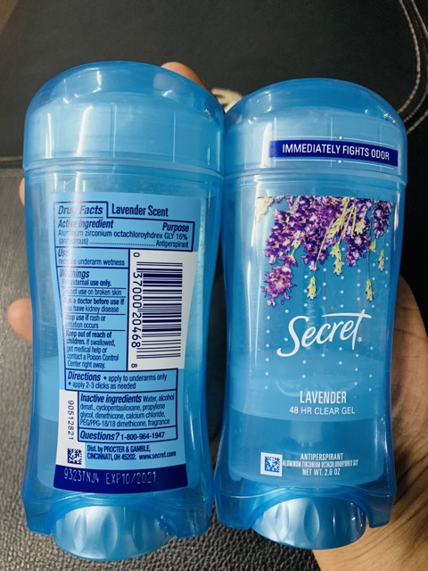Lăn khử mùi dạng gel Secret Mỹ hương Lavender siêu thơm (mẫu mới)( date 2022)