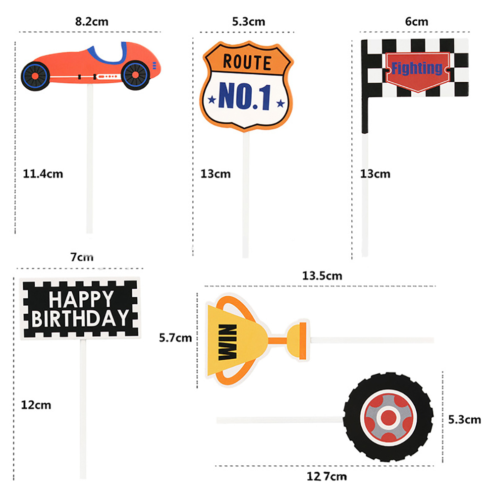 6 Cái Let's Go Racing Chúc Mừng Sinh Nhật Cupcake Toppers Fighting Race Car Cupcake Picks Baby Shower Chủ Đề Thể Thao Kỷ Niệm Bữa Tiệc Trang Trí Bánh