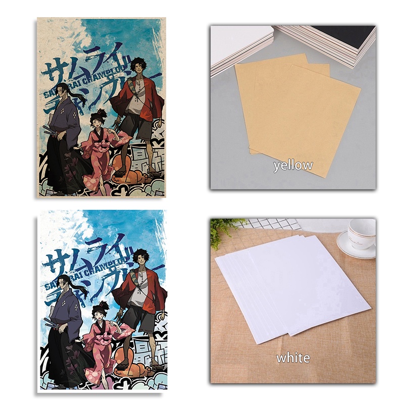 Poster Hoạt Hình samurai champloo Bằng Giấy kraft Chất Lượng Cao Trang Trí Phòng Khách / Quán bar