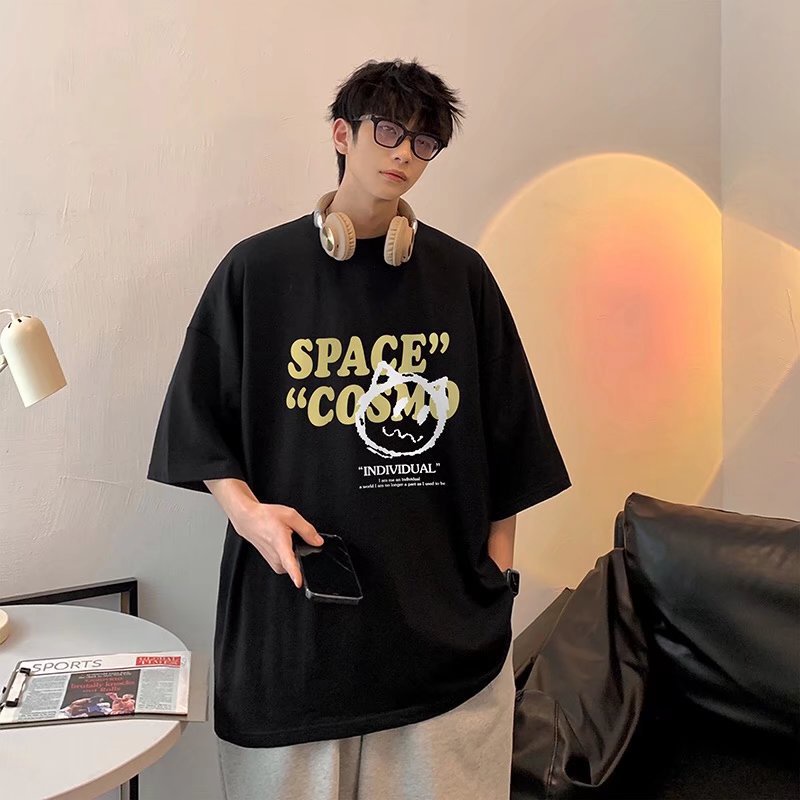 Áo Thun Tay Ngắn Cổ Tròn In Họa Tiết Phong Cách Hip hop Thời Trang Cho Nam