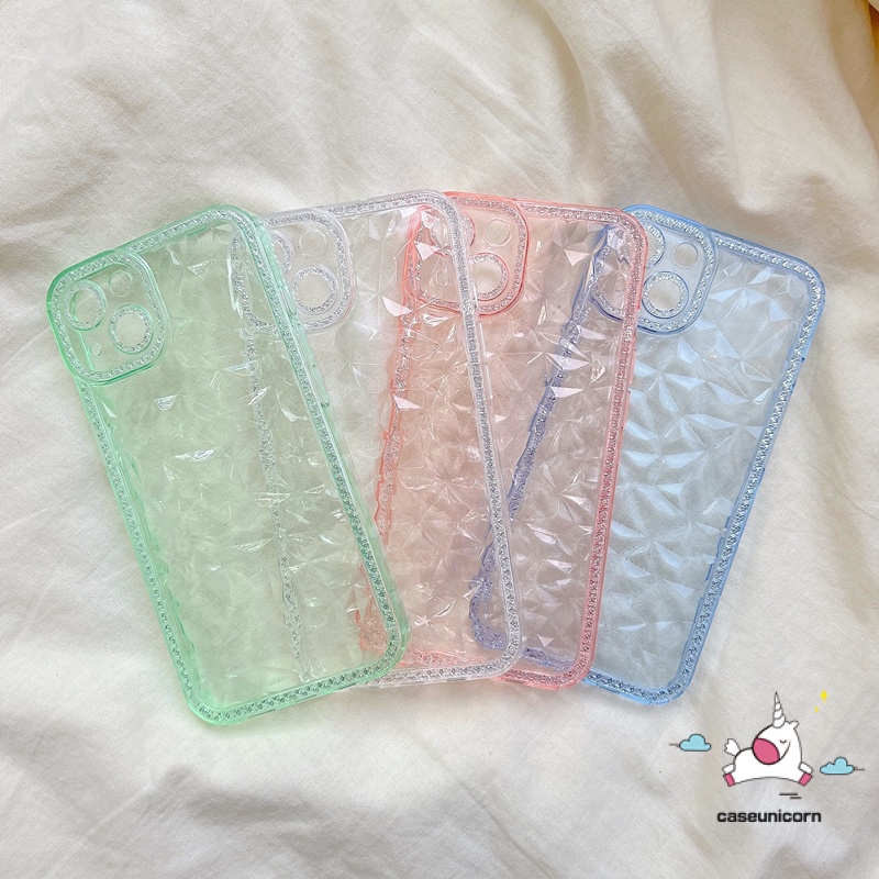 Ốp Điện Thoại TPU Mềm Trong Suốt Họa Tiết Kim Cương 3D Cho IPhone 14 13 12 11 Pro Max 14Pro 13Pro 12Pro 11Pro Max